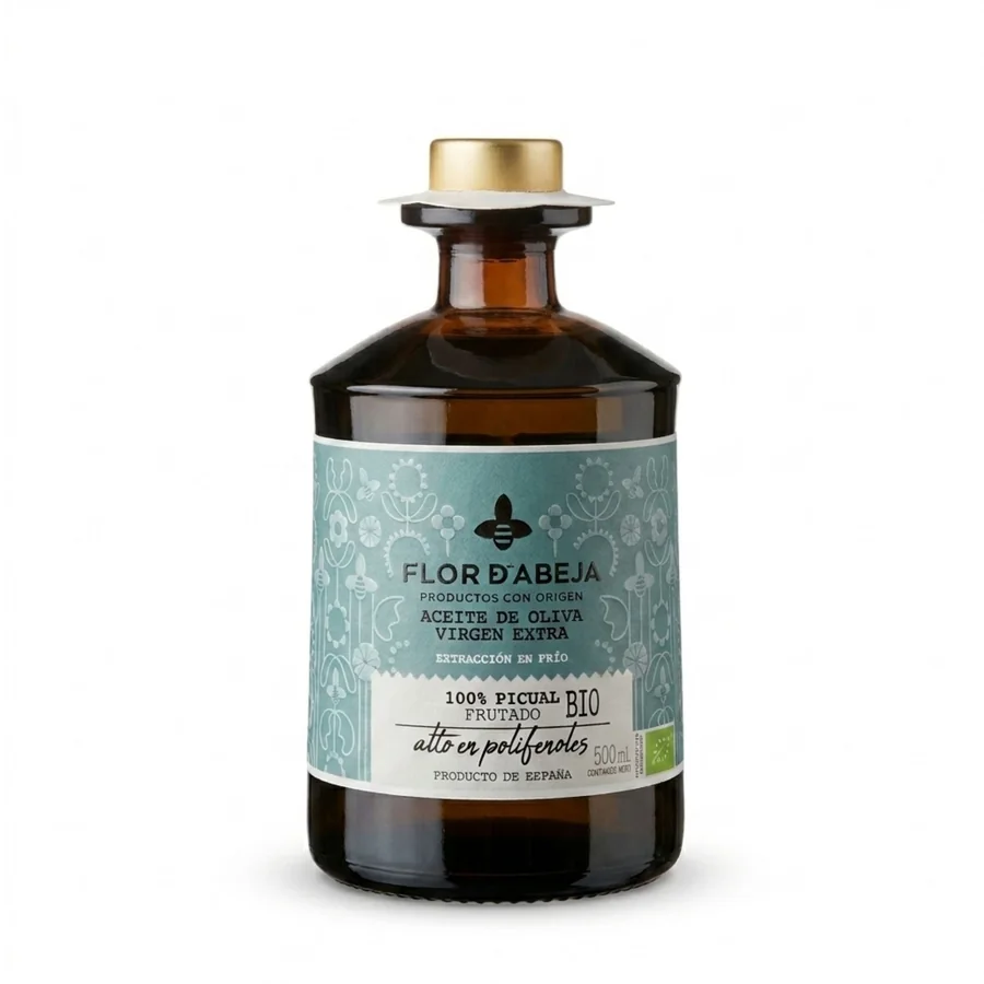 Bottle of Nobleza del Sur Flor de Abeja Picual Bio extra virgin olive oil